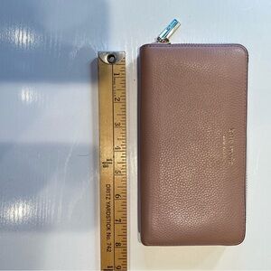 Kate Spade zip around continental wallet EUC pink